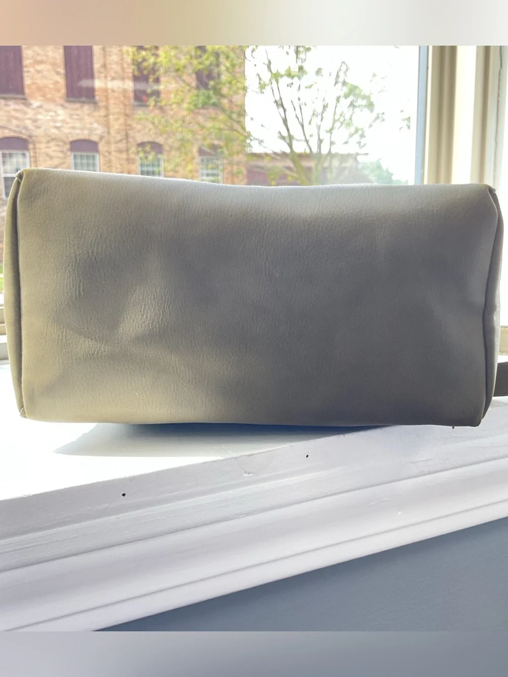 Olive Green Leather Shoulder Bag